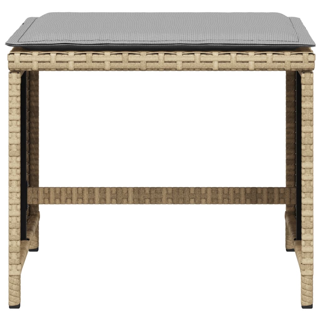 haveskamler 4 stk. med hynder 40x40x35 cm polyrattan beige