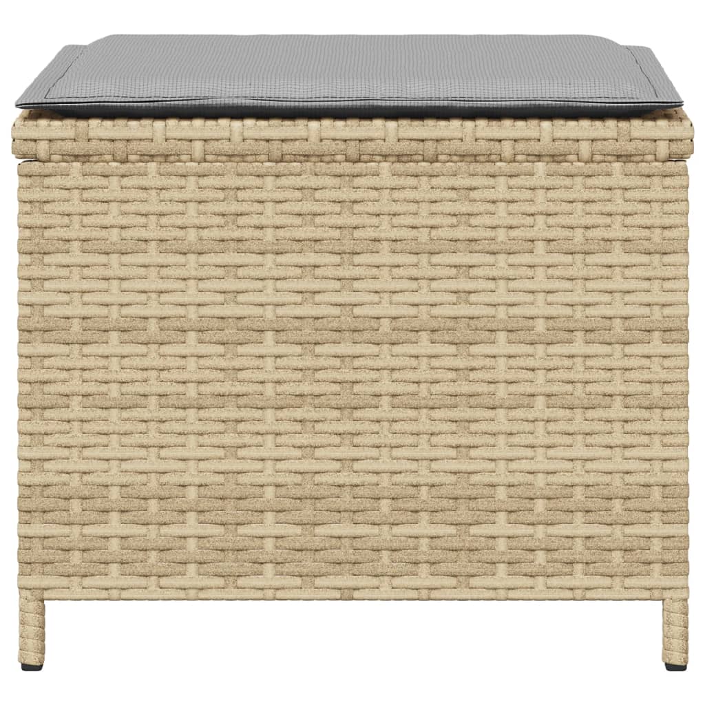 haveskamler 4 stk. med hynder 40x40x35 cm polyrattan beige