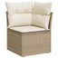 sofasæt til haven 6 dele med hynder polyrattan beige