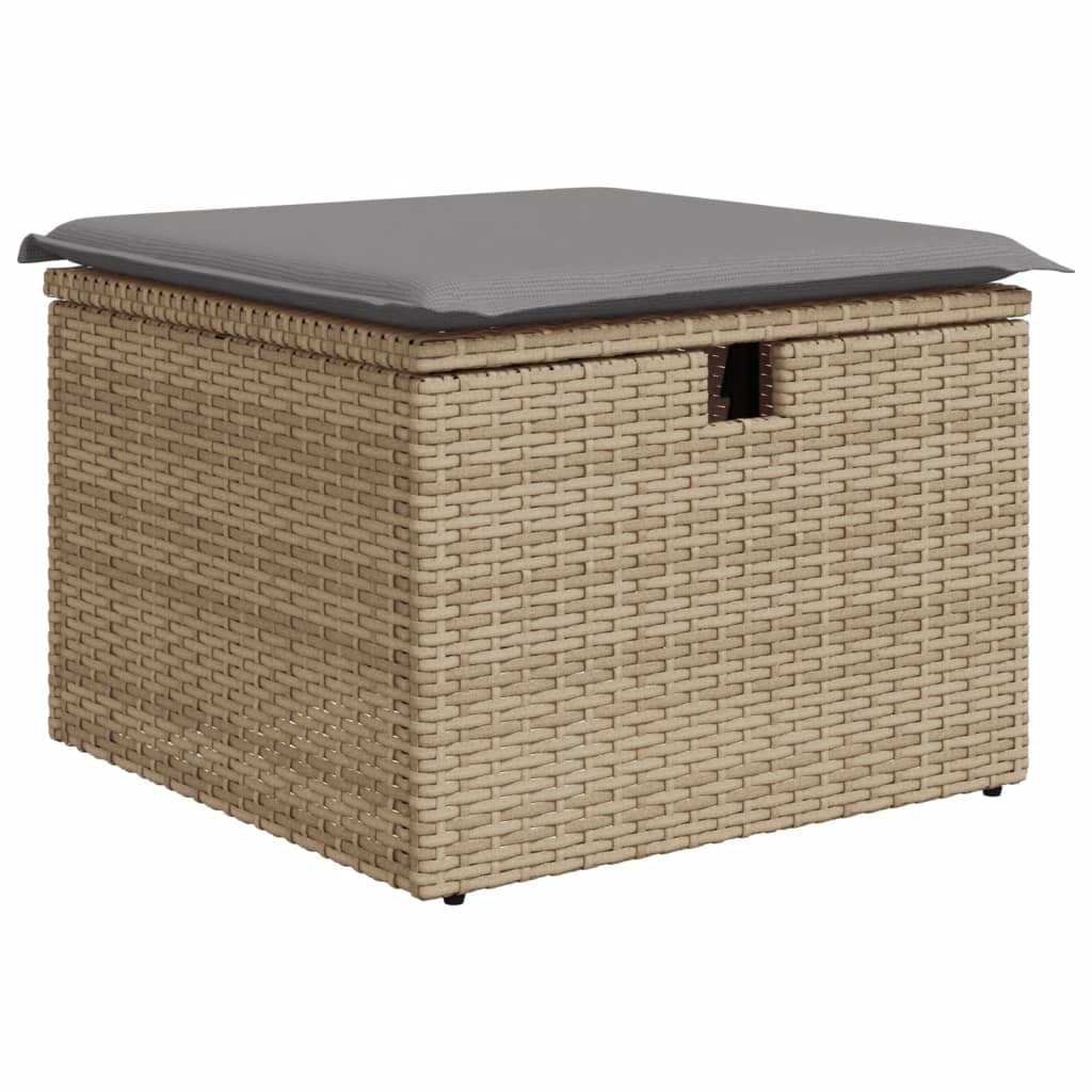 sofasæt til haven 7 dele med hynder polyrattan beige