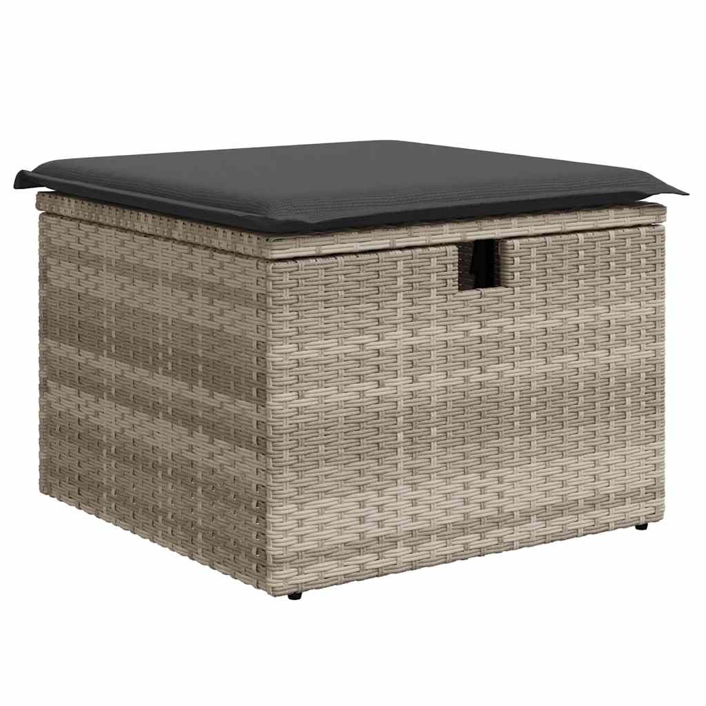 sofasæt til haven 8 dele med hynder polyrattan lysegrå