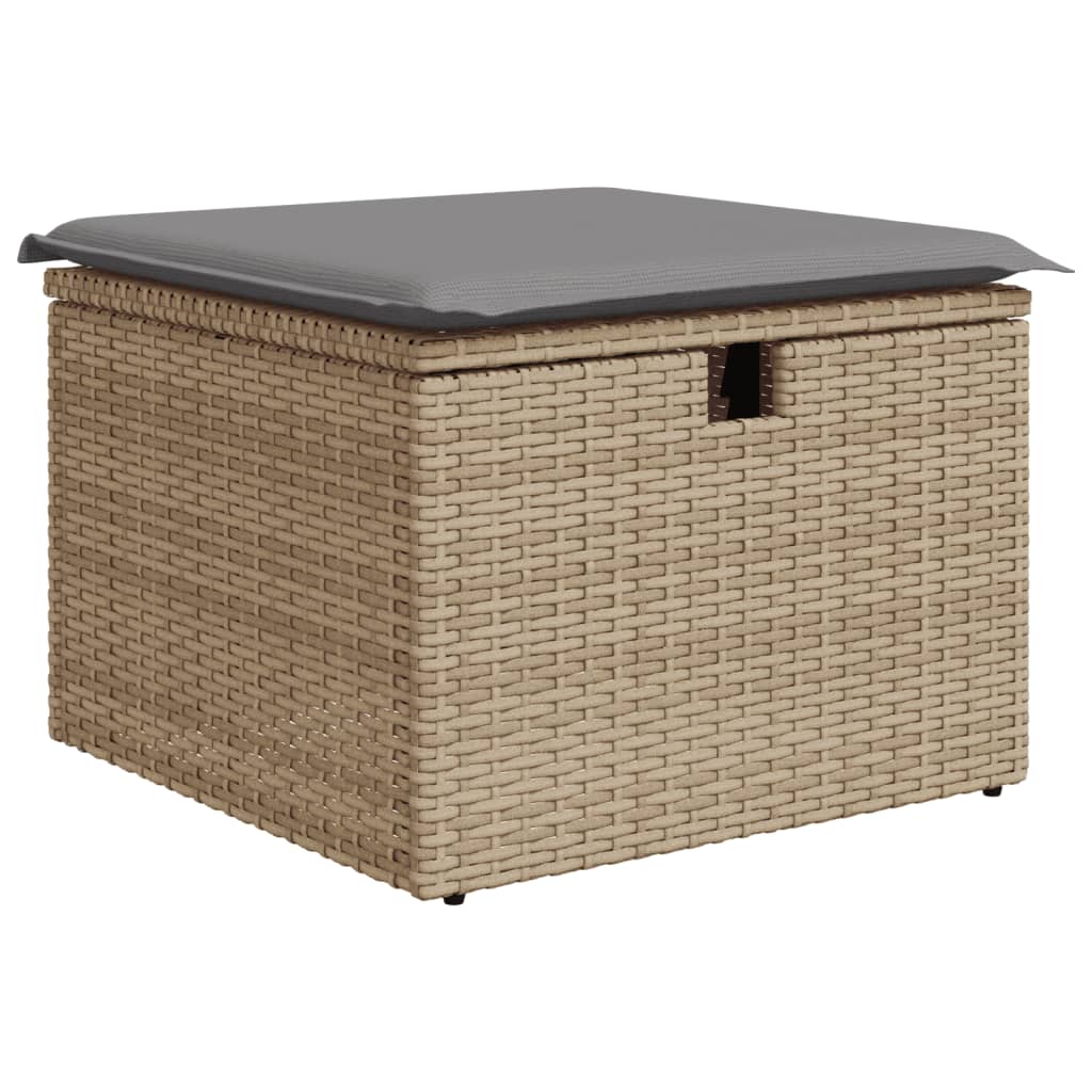 sofasæt til haven 9 dele med hynder polyrattan beige