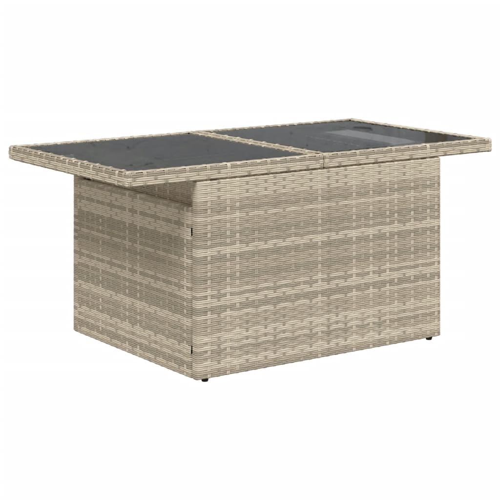 sofasæt til haven 9 dele med hynder polyrattan lysegrå