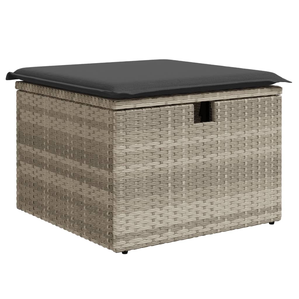 sofasæt til haven 7 dele med hynder polyrattan lysegrå