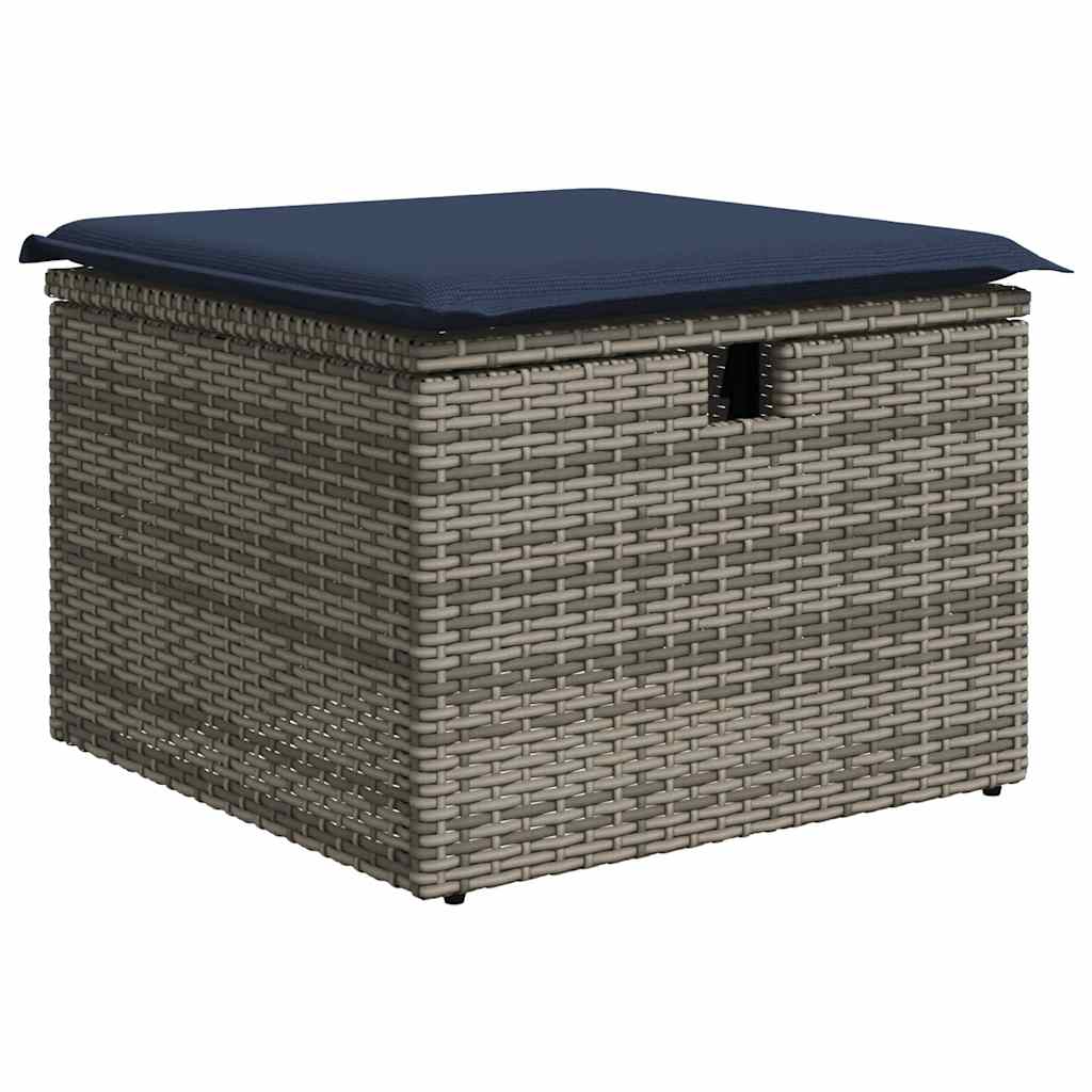 11-delt havesofasæt med hynder grå polyrattan