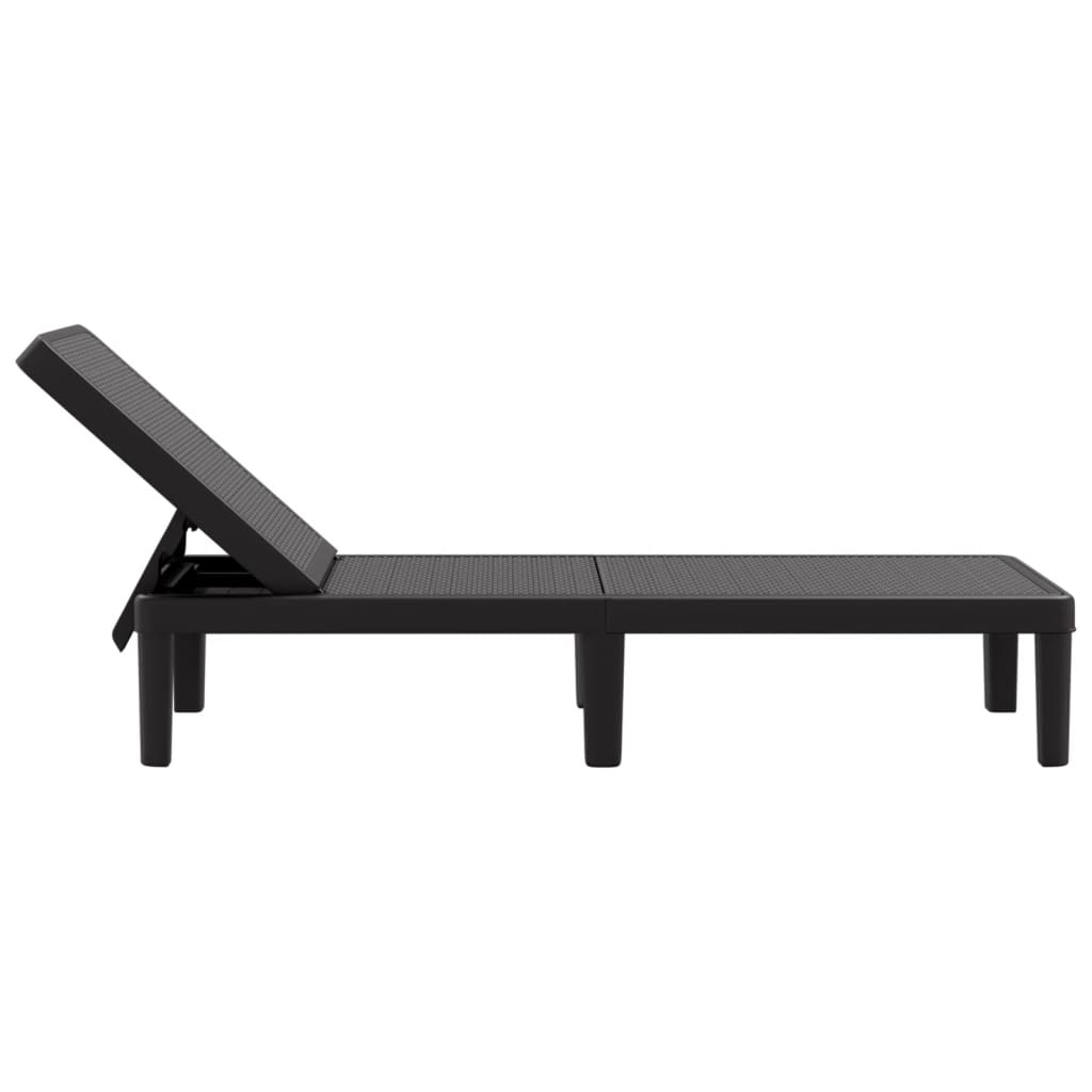 liggestol 155,5x57x28 cm højdejusterbar polypropylen