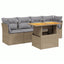 sofasæt til haven 5 dele med hynder polyrattan beige