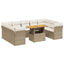 sofasæt til haven 10 dele med hynder polyrattan beige