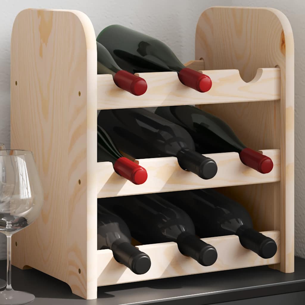 vinreol 33x25x37 cm massivt fyrretræ