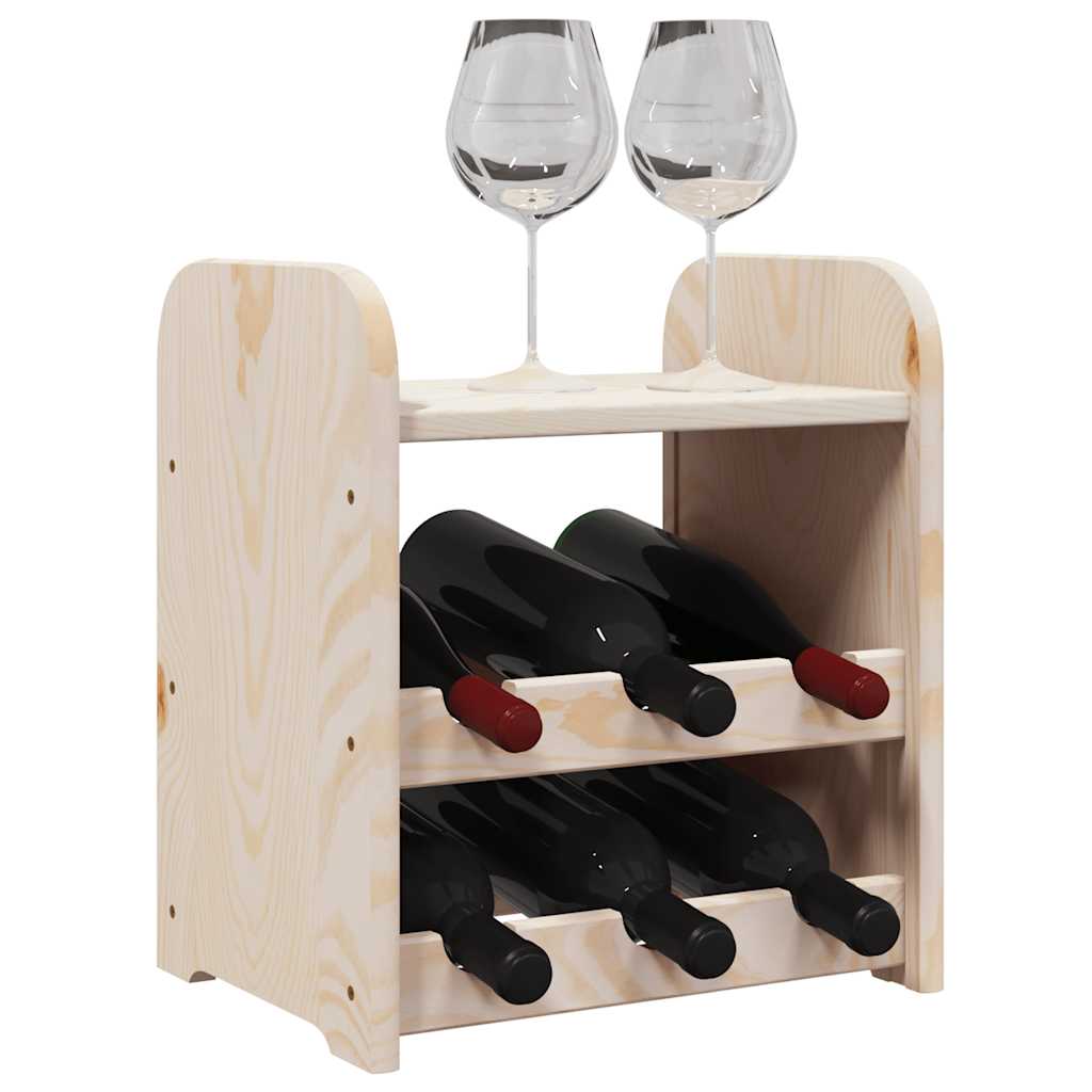 vinreol med topplade 33x25x37 cm massivt fyrretræ