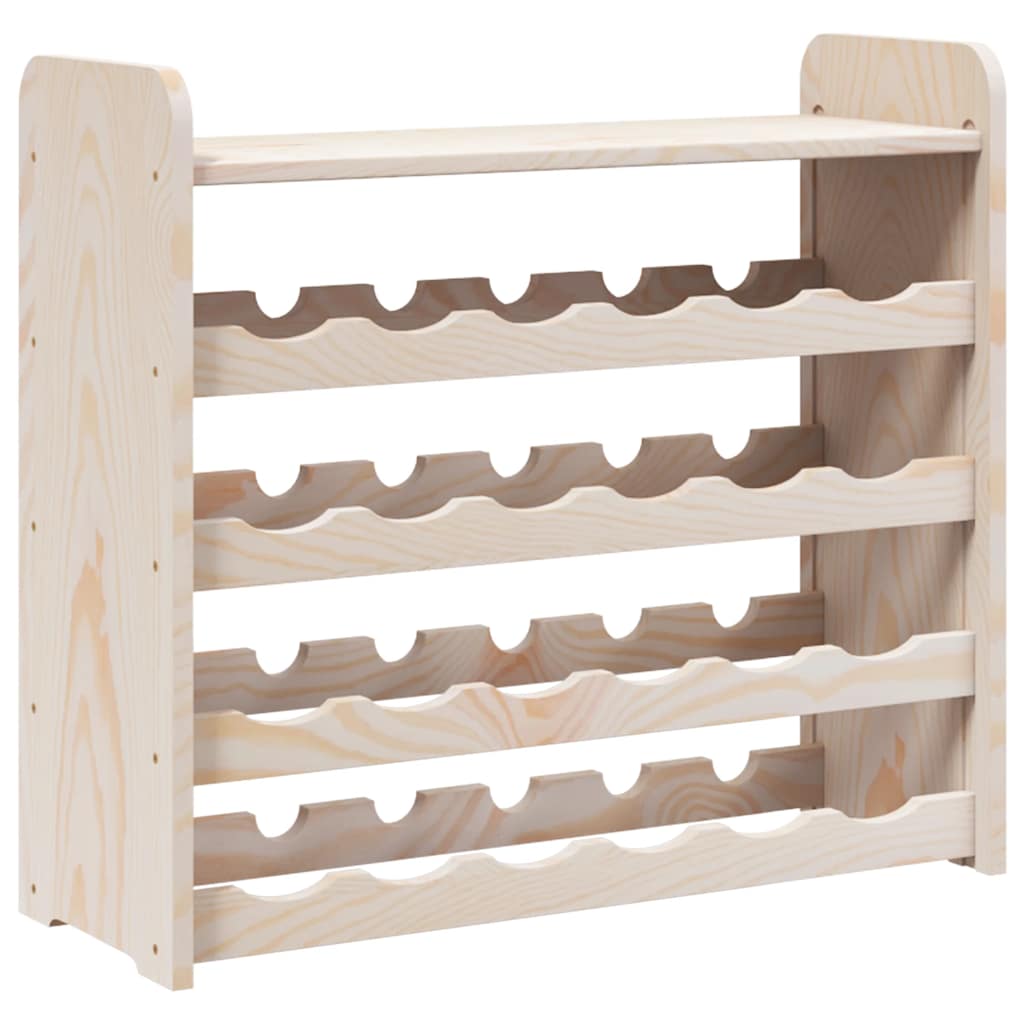 vinreol med topplade 67,5x25x60 cm massivt fyrretræ
