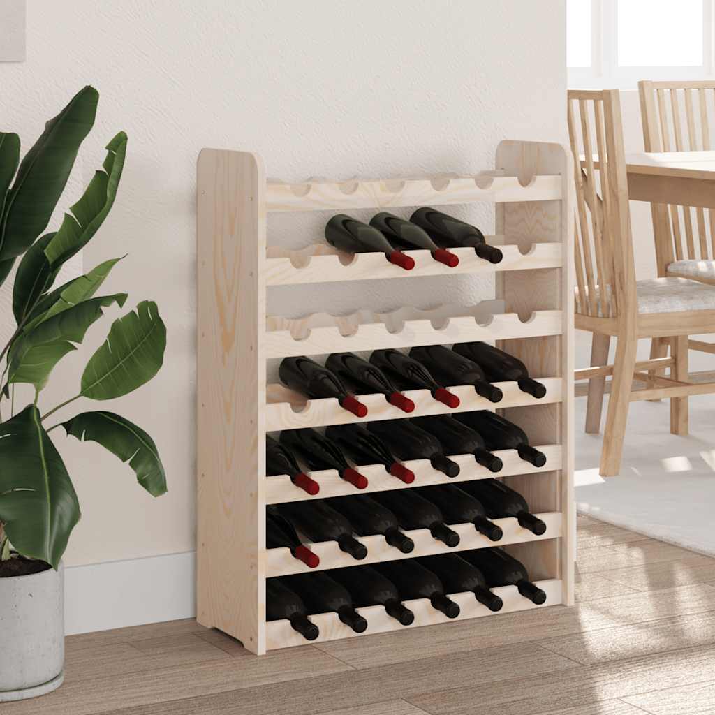 vinreol 67,5x25x87 cm massivt fyrretræ
