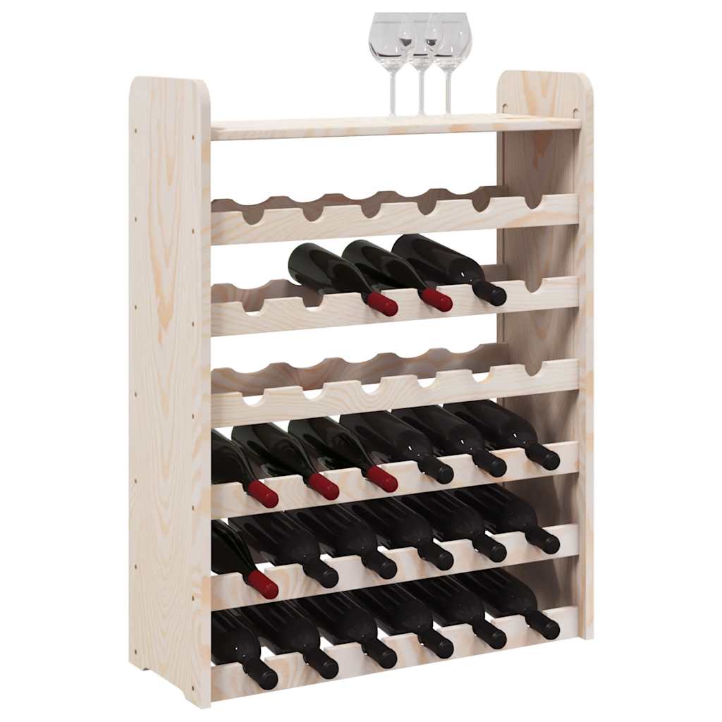 vinreol med topplade 67,5x25x87 cm massivt fyrretræ