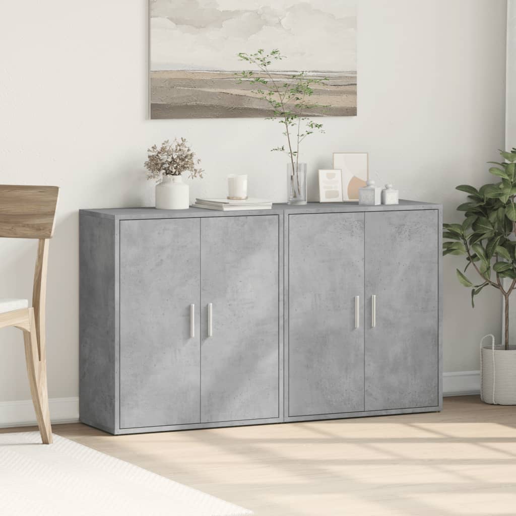 skænke 2 stk. 60x31x70 cm konstrueret træ betongrå
