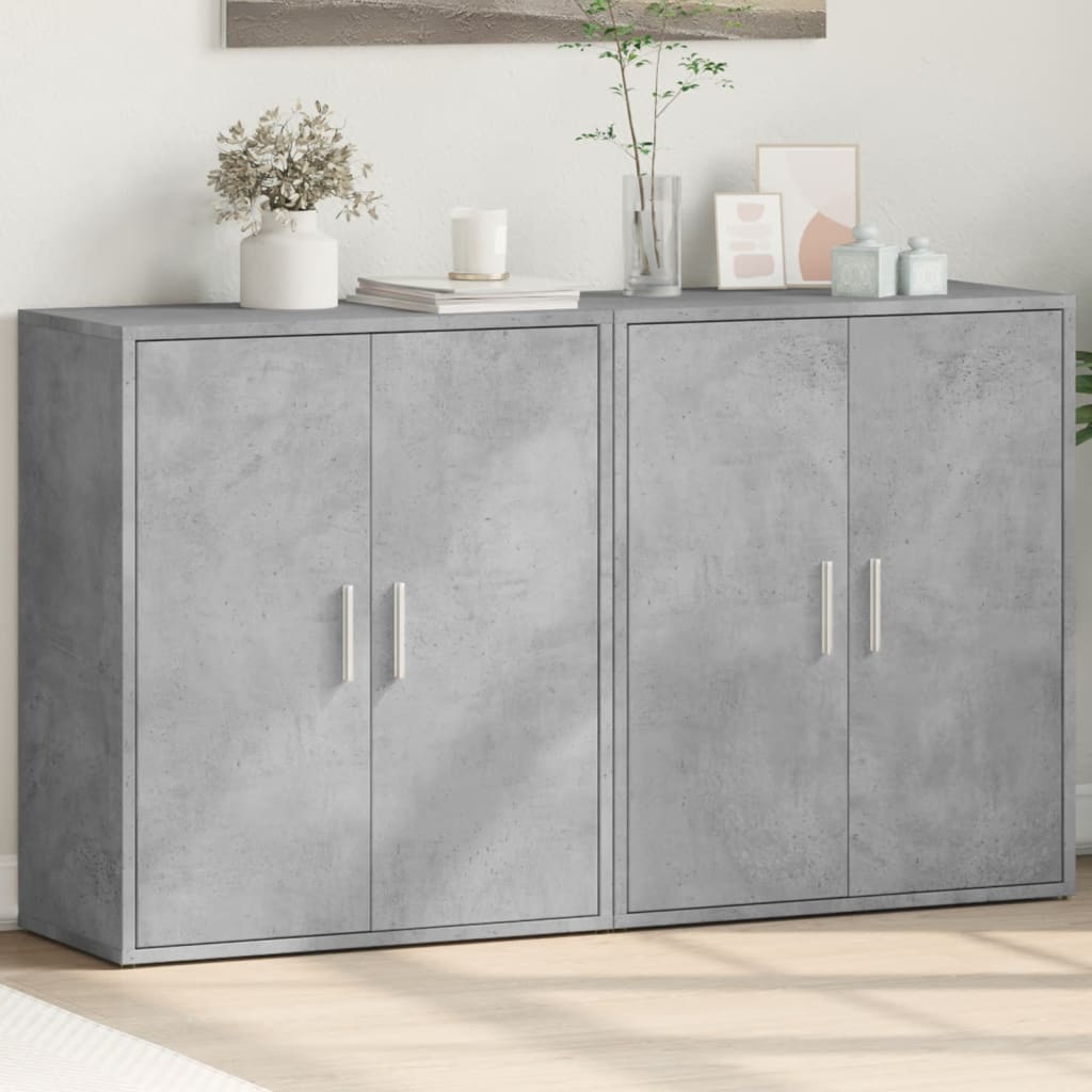 skænke 2 stk. 60x31x70 cm konstrueret træ betongrå