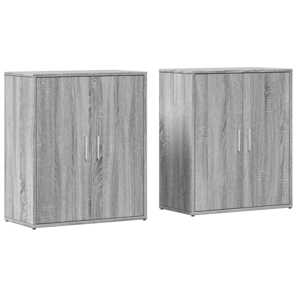 skænke 2 stk. 60x31x70 cm konstrueret træ grå sonoma-eg