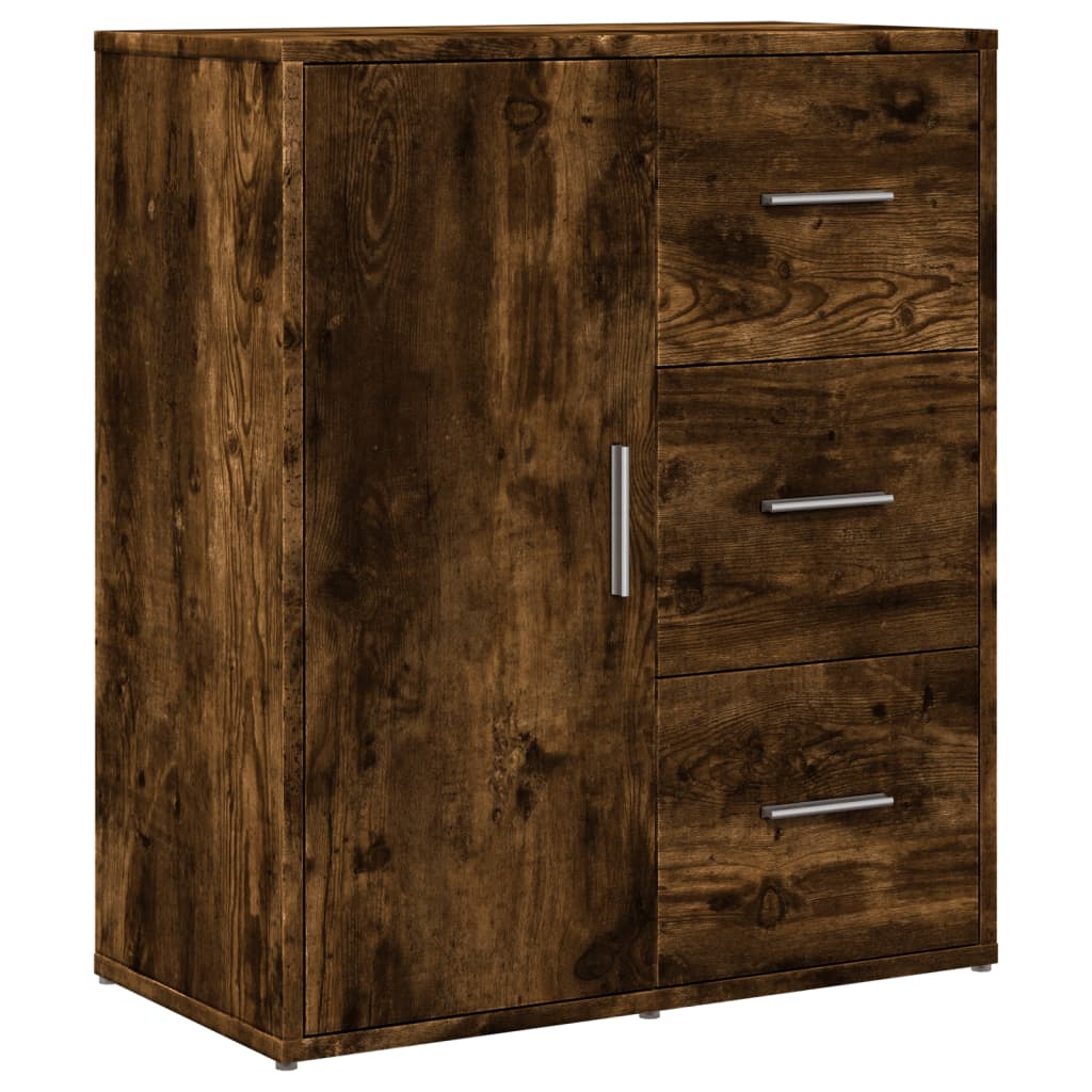 skænke 2 stk. 60x31x70 cm konstrueret træ røget egetræsfarve