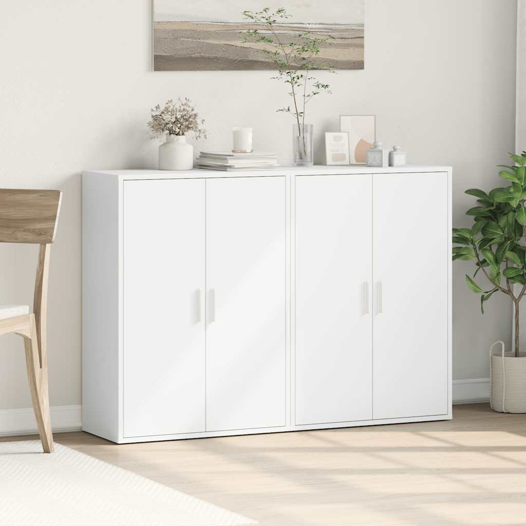 kommoder 2 stk.. 60x31x84 cm konstrueret træ hvid