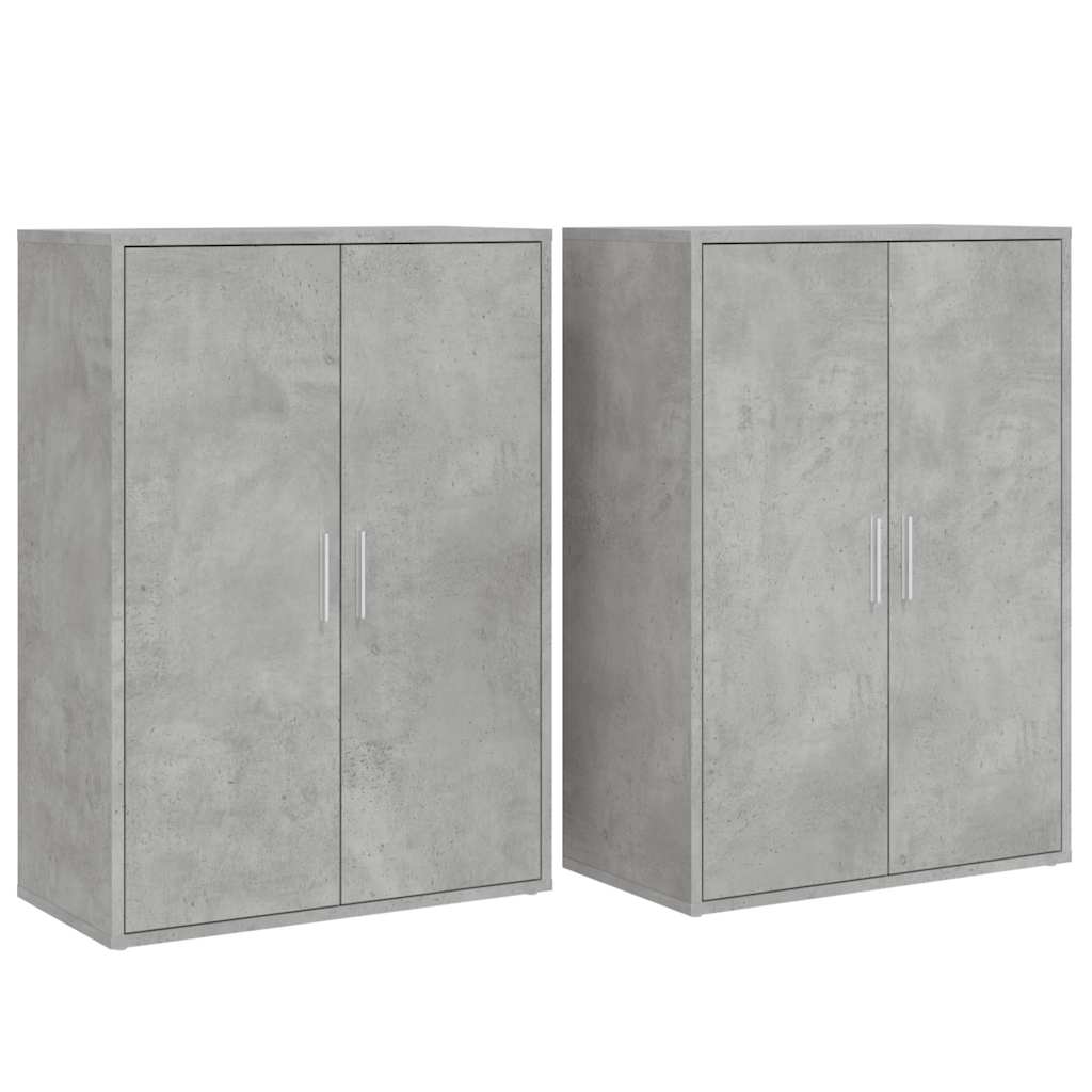 kommoder 2 stk. 60x31x84 cm konstrueret træ betongrå