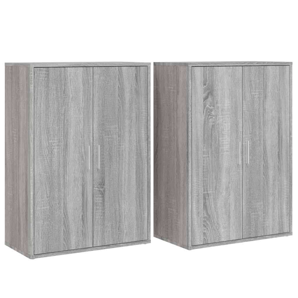 kommoder 2 stk. 60x31x84 cm konstrueret træ grå sonoma-eg