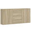 kommoder 3 stk. 60x31x84 cm konstrueret træ sonoma-eg