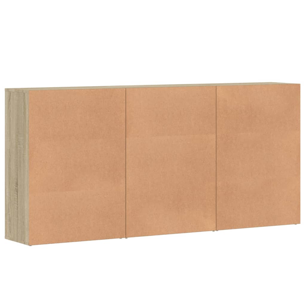 kommoder 3 stk. 60x31x84 cm konstrueret træ sonoma-eg