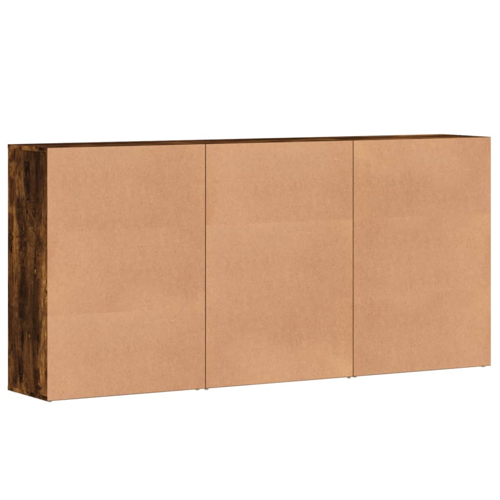 kommoder 3 stk. 60x31x84 cm konstrueret træ røget egetræsfarve