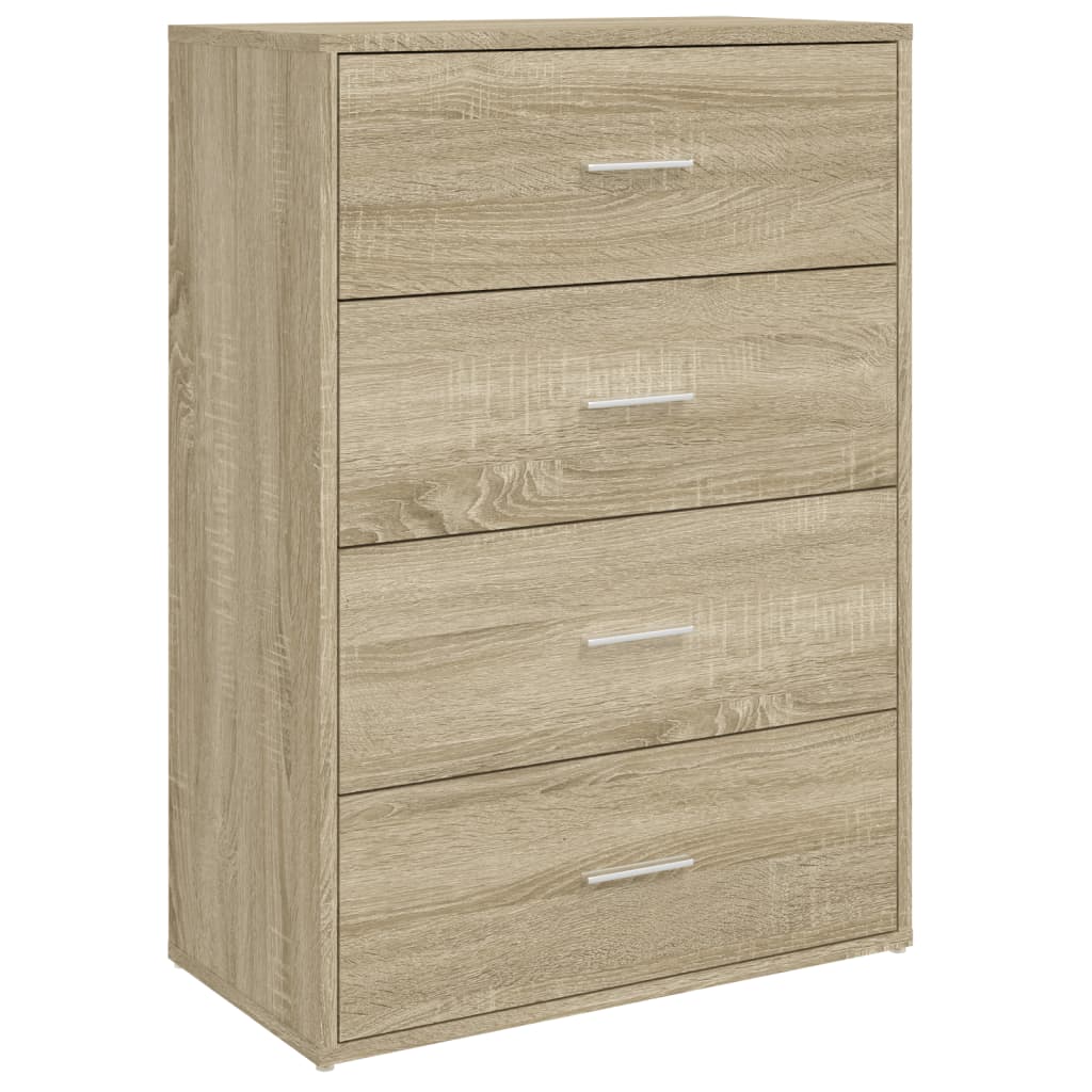 kommoder 2 stk. 60x31x84 cm konstrueret træ sonoma-eg