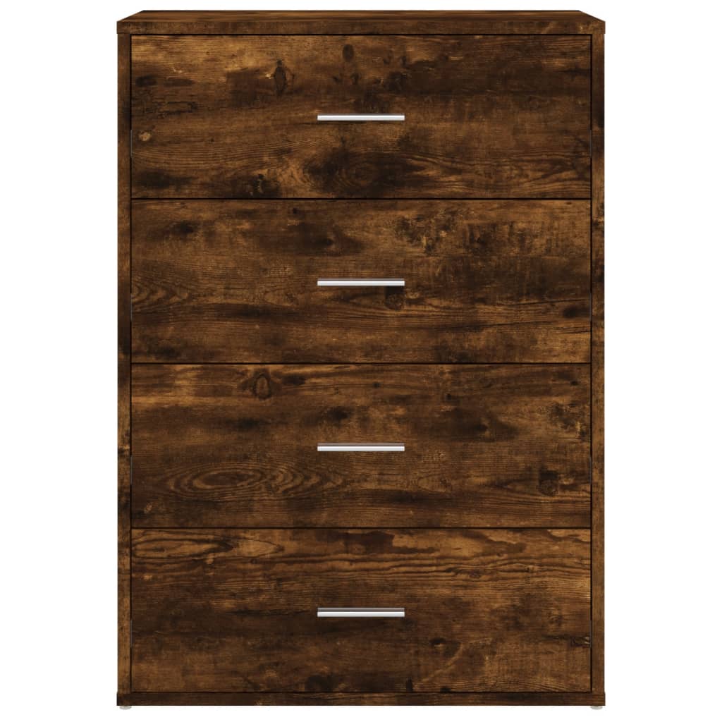 kommoder 2 stk. 60x31x84 cm konstrueret træ røget egetræsfarve