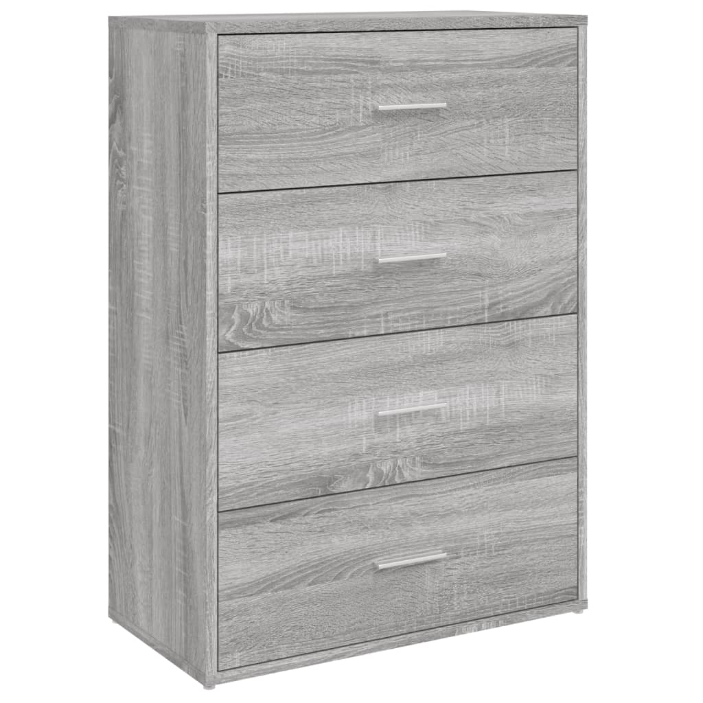 kommoder 2 stk. 60x31x84 cm konstrueret træ grå sonoma-eg