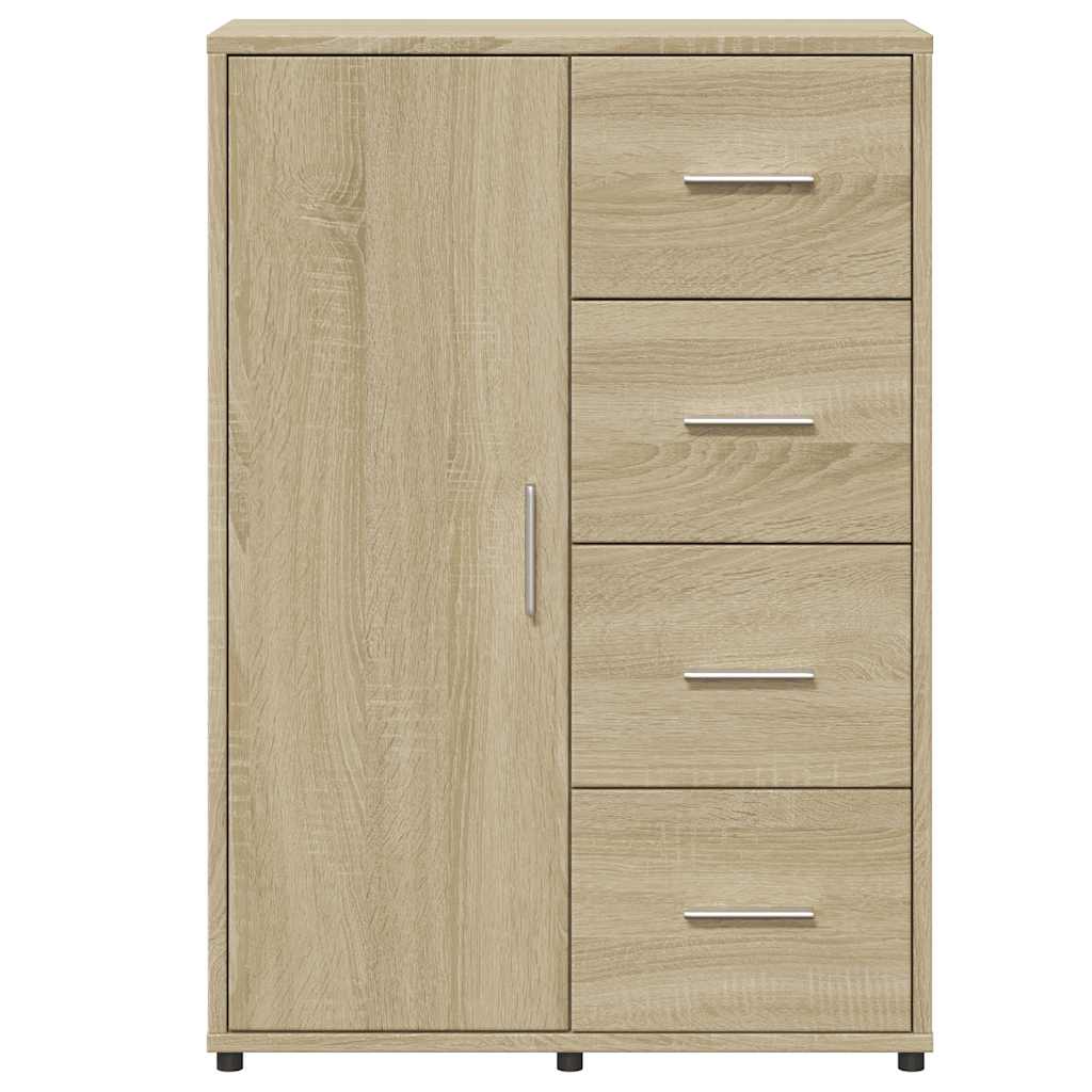kommoder 2 stk. 60x31x84 cm konstrueret træ sonoma-eg