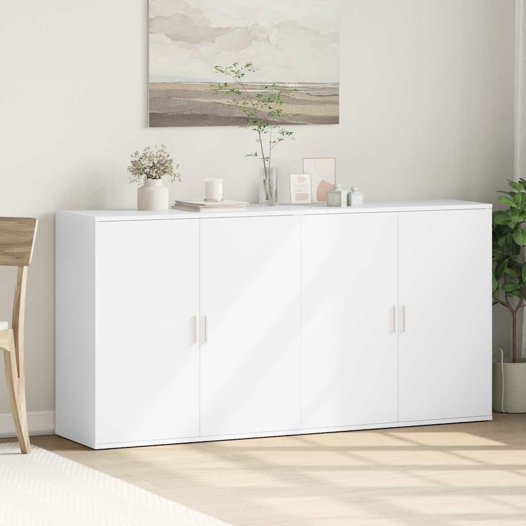 skænke 2 stk. 79x38x80 cm konstrueret træ hvid