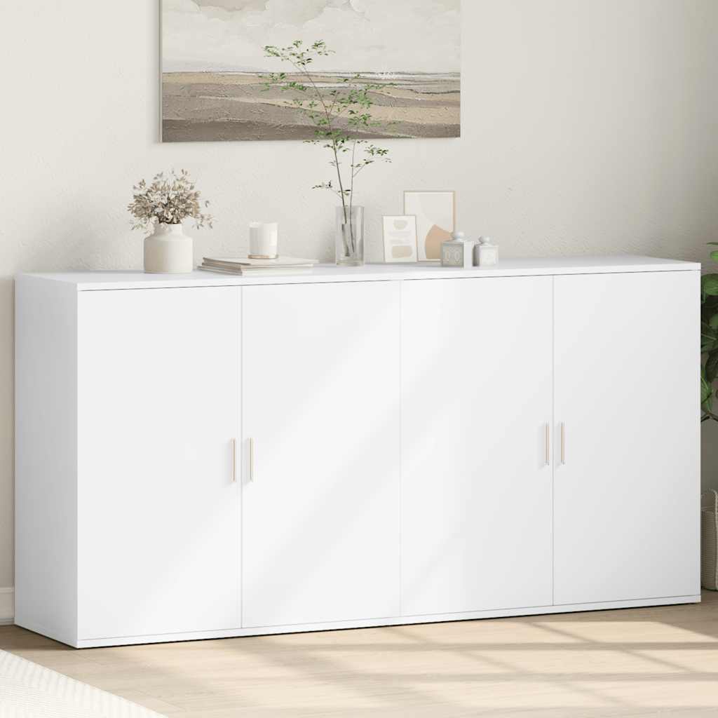 skænke 2 stk. 79x38x80 cm konstrueret træ hvid