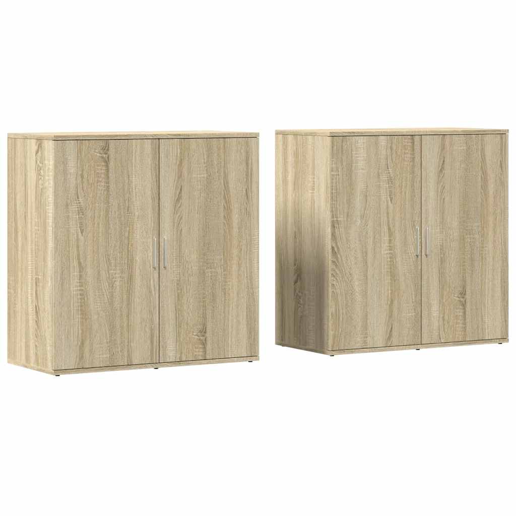 skænke 2 stk. 79x38x80 cm konstrueret træ sonoma-eg