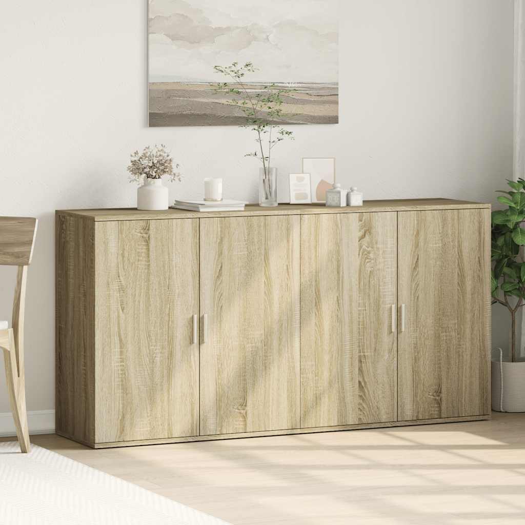 skænke 2 stk. 79x38x80 cm konstrueret træ sonoma-eg