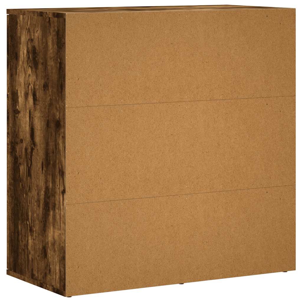 skænke 2 stk. 79x38x80 cm konstrueret træ røget egetræsfarve