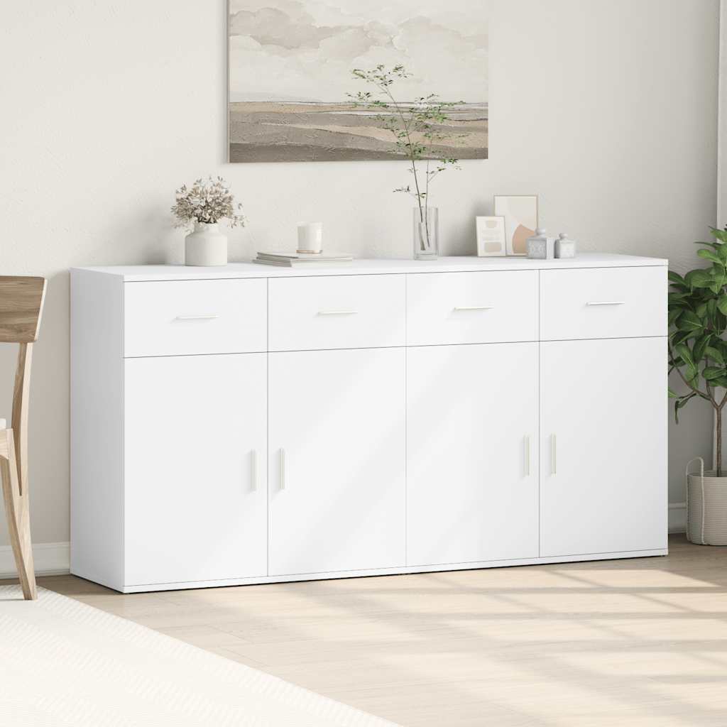 skænke 2 stk. 79x38x80 cm konstrueret træ hvid