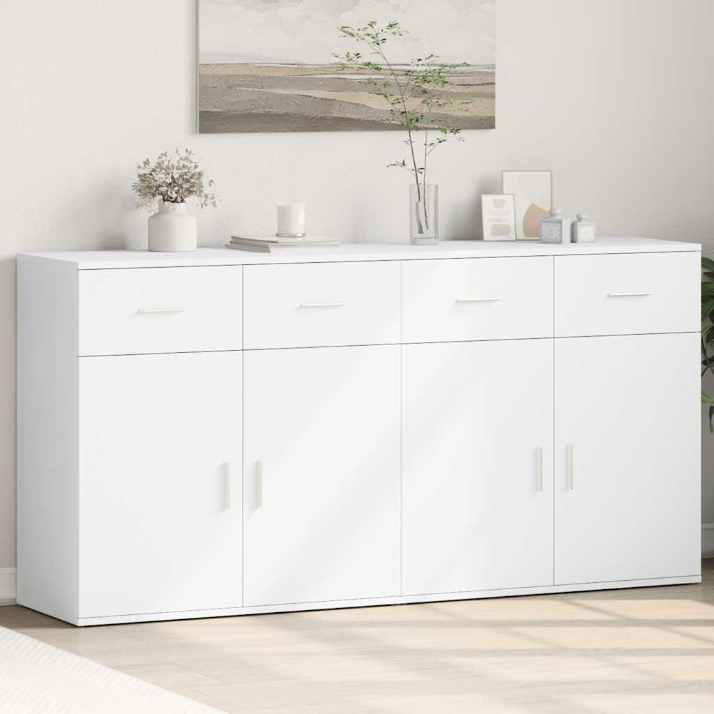 skænke 2 stk. 79x38x80 cm konstrueret træ hvid