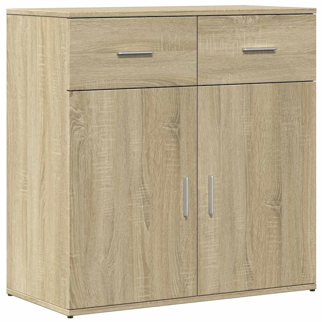 skænke 2 stk. 79x38x80 cm konstrueret træ sonoma-eg