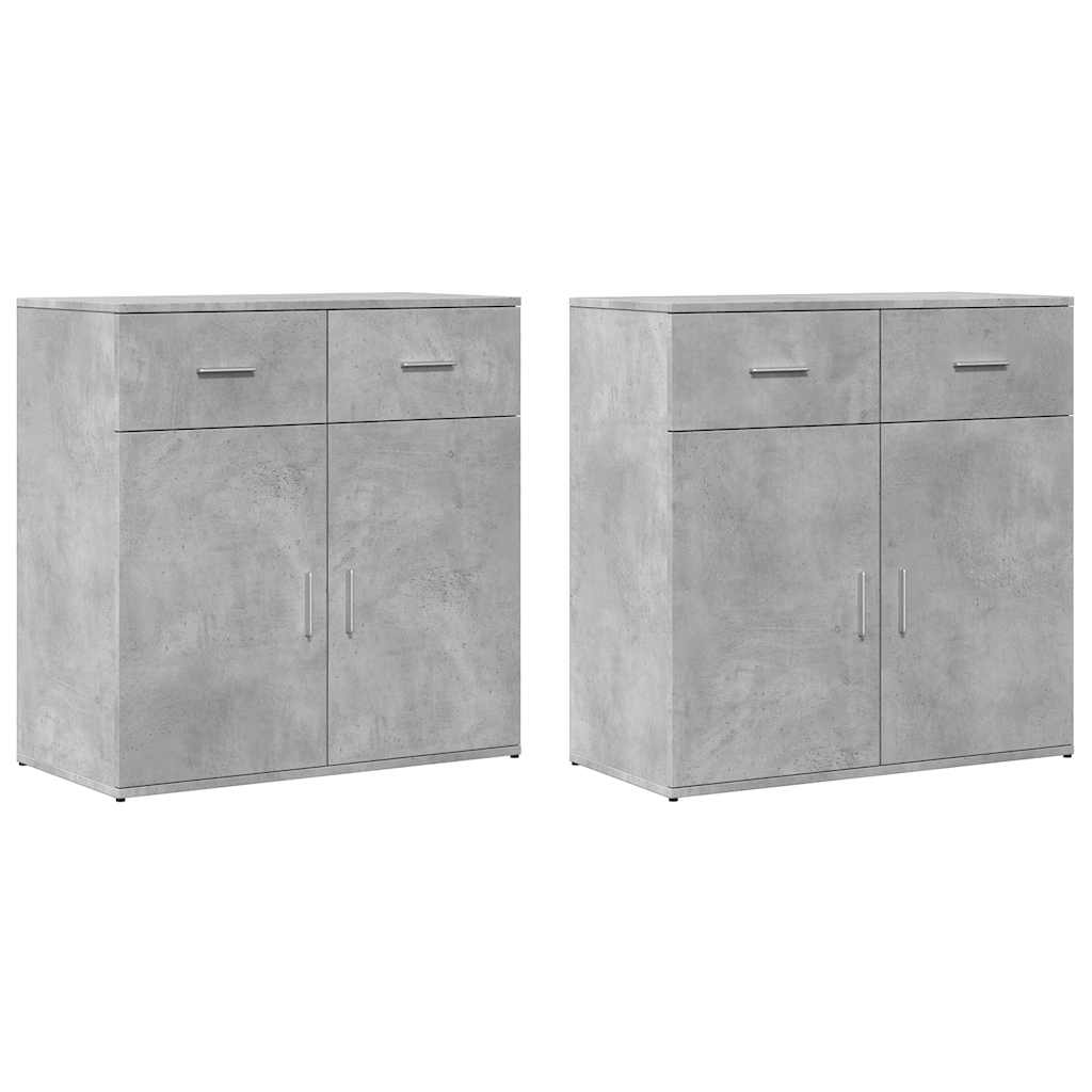 skænke 2 stk. 79x38x80 cm konstrueret træ betongrå