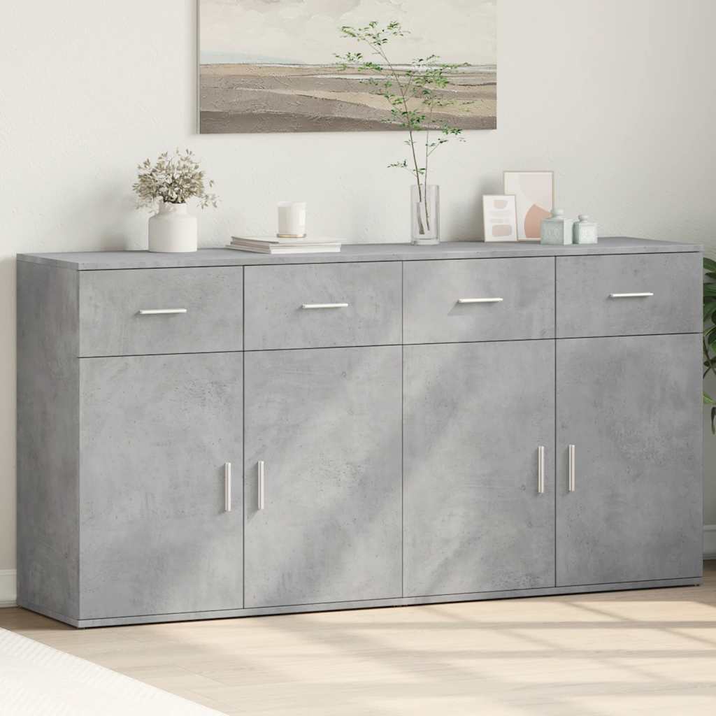 skænke 2 stk. 79x38x80 cm konstrueret træ betongrå