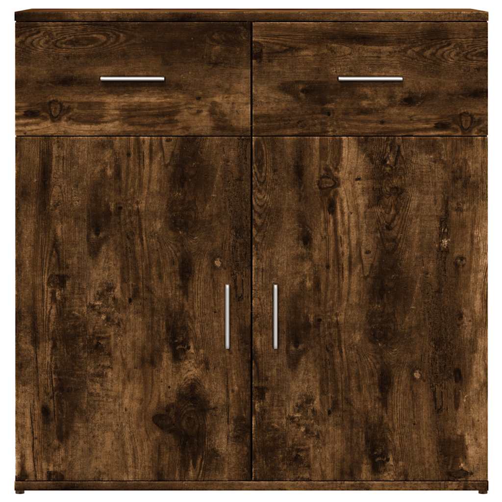 skænke 2 stk. 79x38x80 cm konstrueret træ røget egetræsfarve