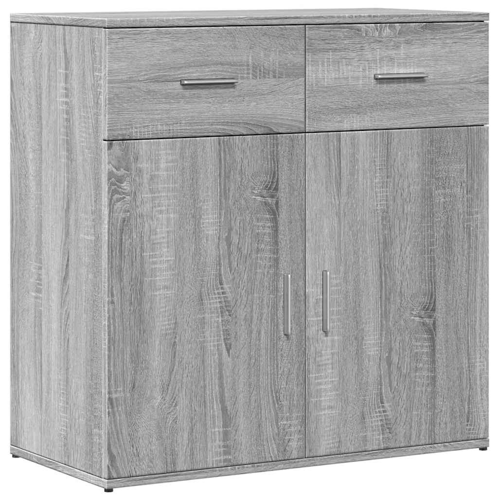 skænke 2 stk. 79x38x80 cm konstrueret træ grå sonoma-eg