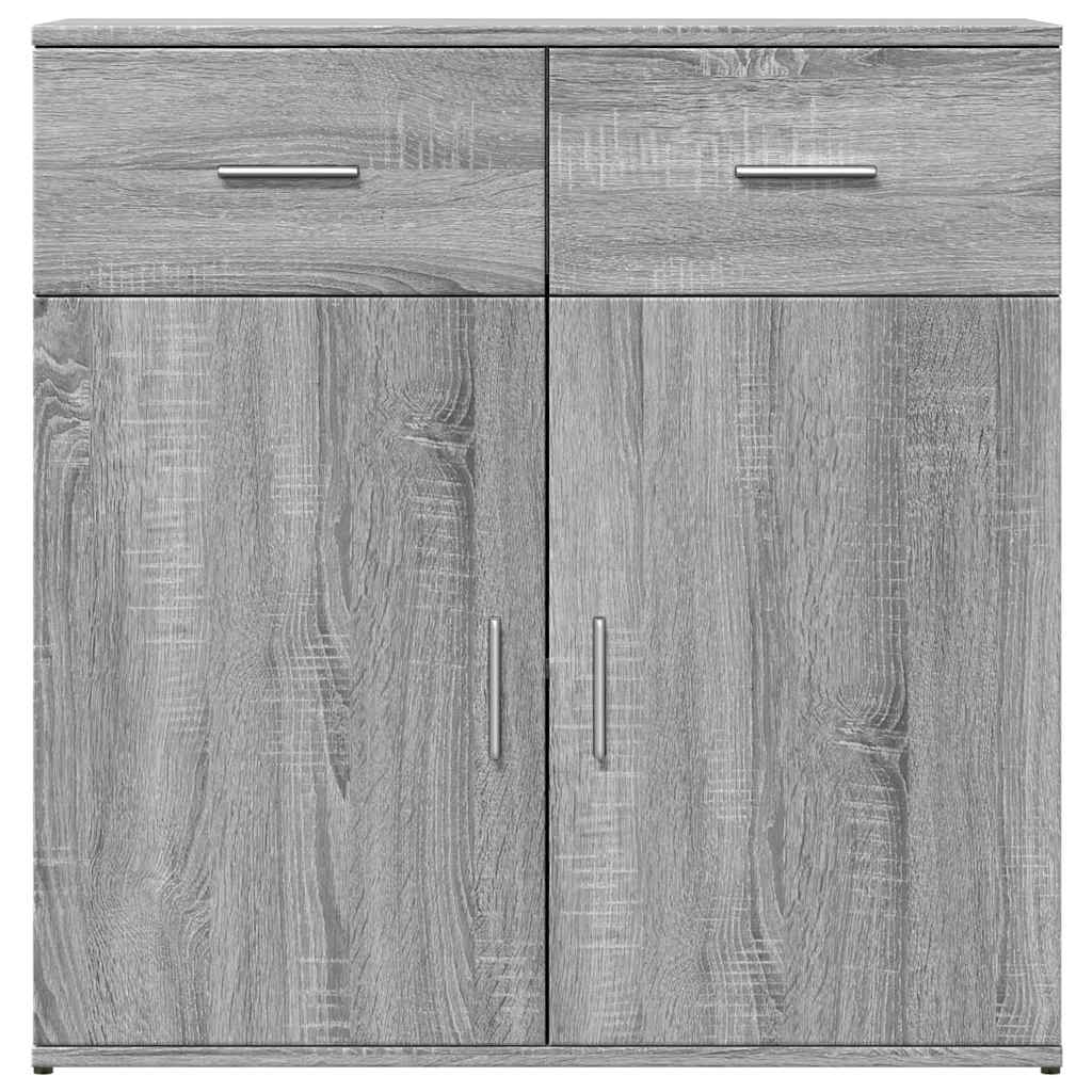 skænke 2 stk. 79x38x80 cm konstrueret træ grå sonoma-eg