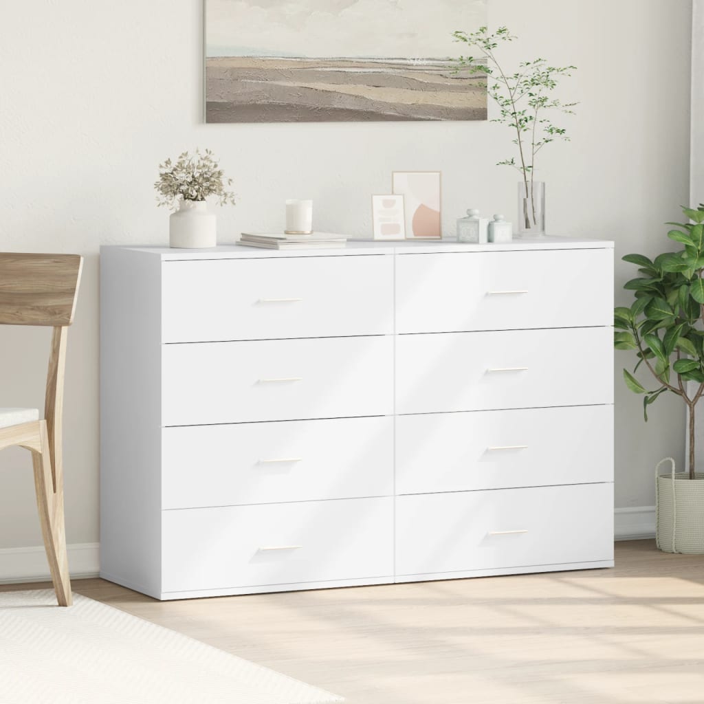 skænke 2 stk. 60x39x80 cm konstrueret træ hvid