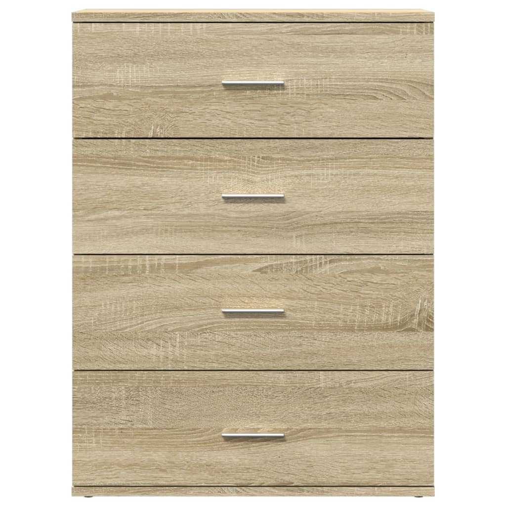 kommoder 2 stk. 60x39x80 cm konstrueret træ sonoma-eg