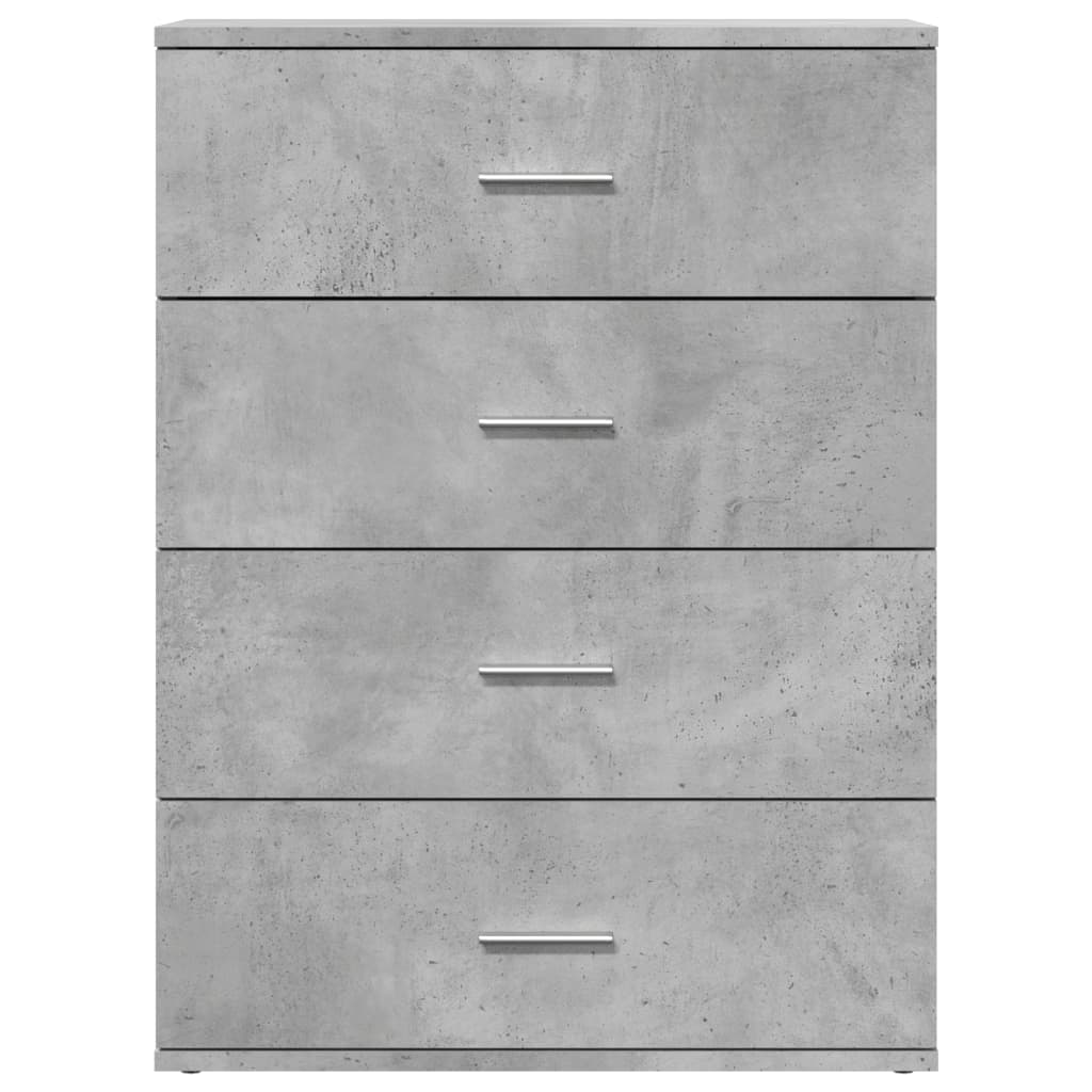 kommoder 2 stk. 60x39x80 cm konstrueret træ betongrå