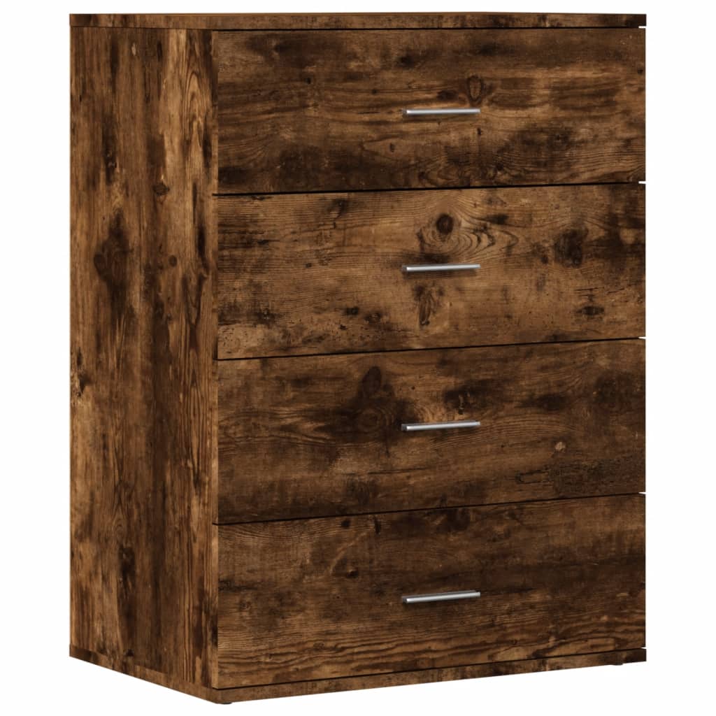kommoder 2 stk. 60x39x80 cm konstrueret træ røget egetræsfarve