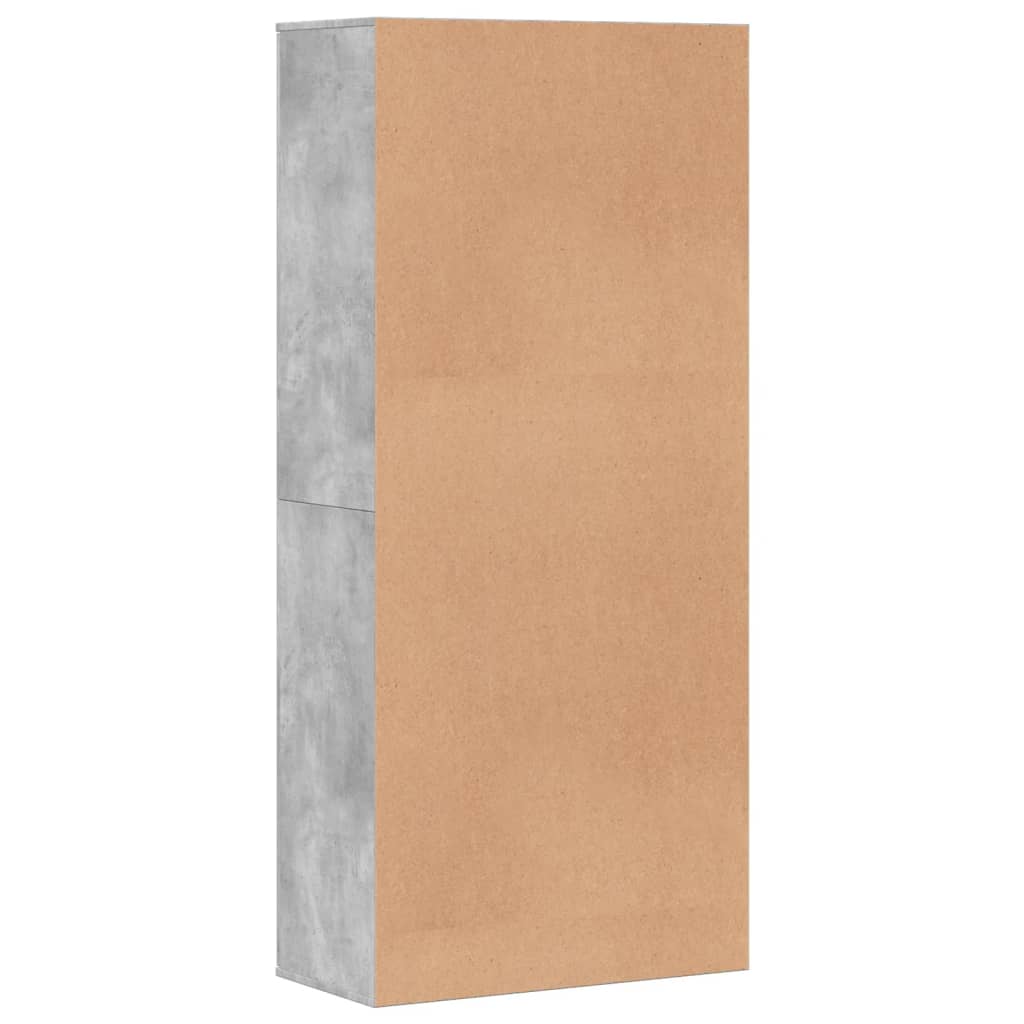 skoskab 80x39x178 cm konstrueret træ betongrå