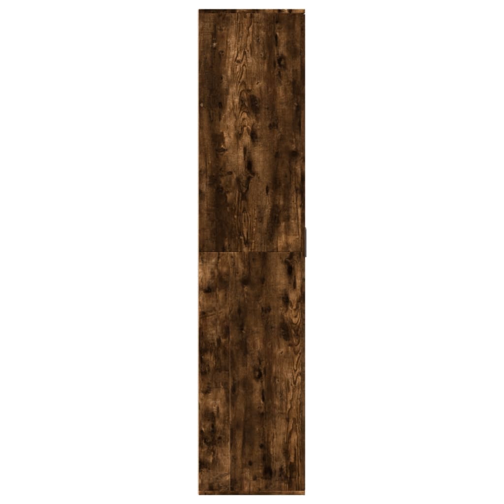 skoskab 80x39x178 cm konstrueret træ røget egetræsfarve